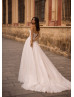 Beaded Strapless Sweetheart Ivory Lace Glitter Tulle Wedding Dress